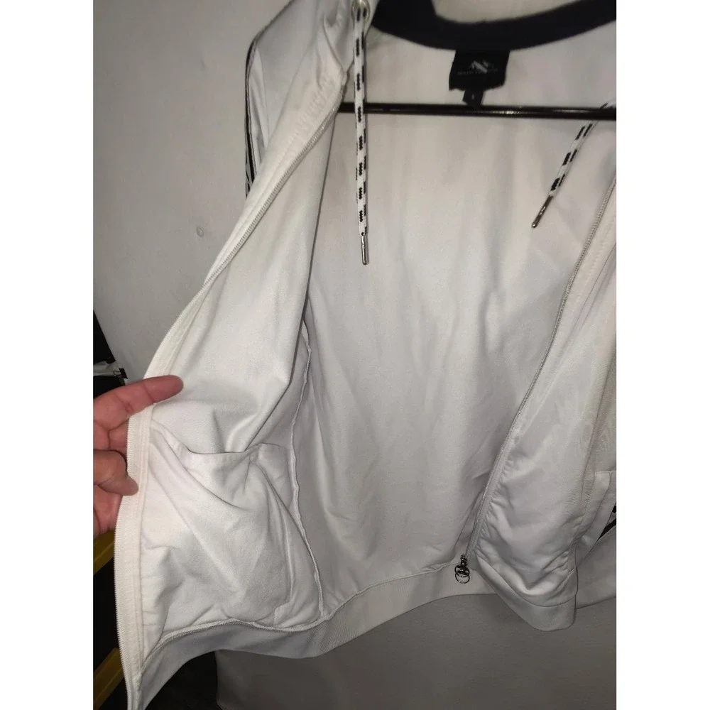 Armani Exchange Mens White Logo Tape Zip Up Track Jacket Hoodie S Small